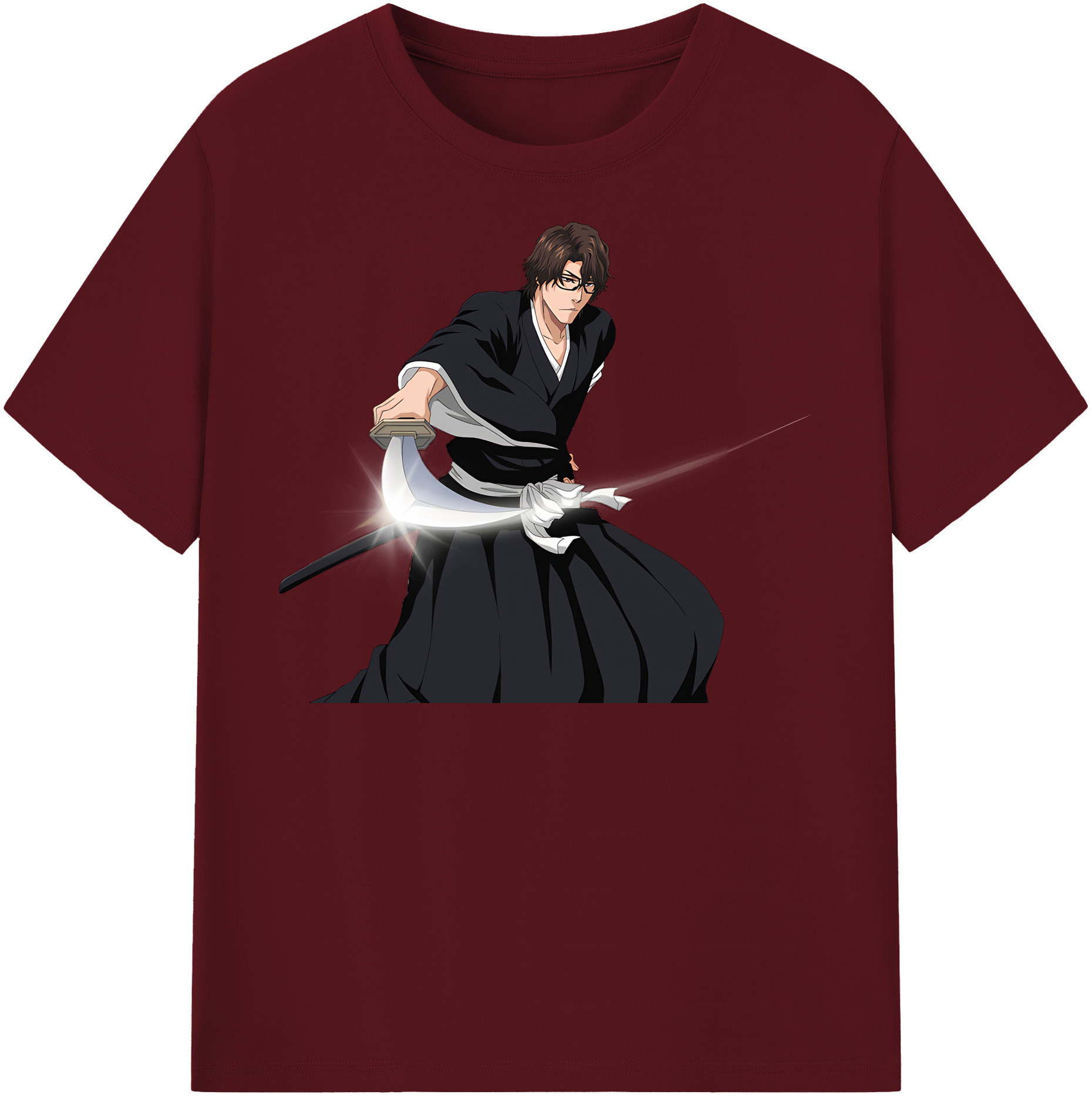 （画像用） ブリーチ 藍染 惣右介（あいぜん そうすけ） BLEACH Aizen Sousuke 綿100％半袖Tシャツ（フロントプリント）